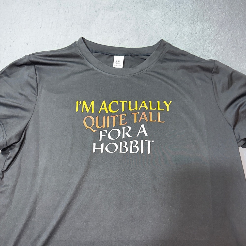 Mens Graphic‎ T Shirt Im Actually Quite Tall For A Hobbit Fantasy Fan XXL